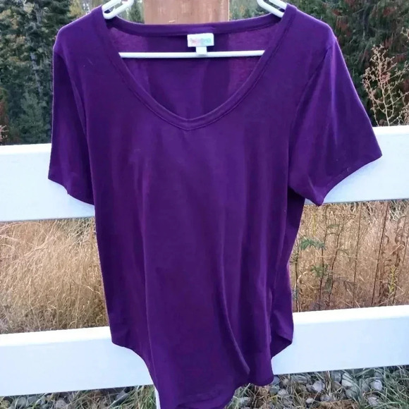 Lula Roe purple scoop neck purple scoop neck t shirt size small - Picture 1 of 3